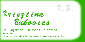 krisztina bukovics business card